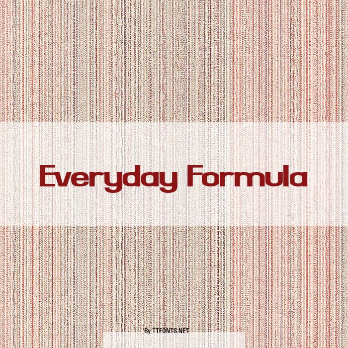 Everyday Formula example